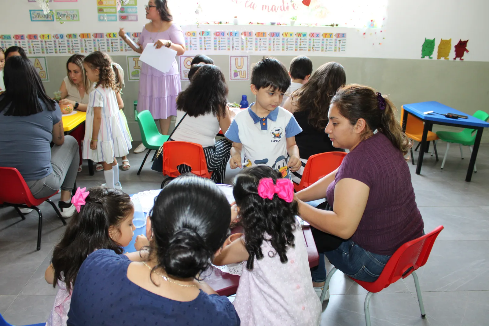 Planting activity — moms and children