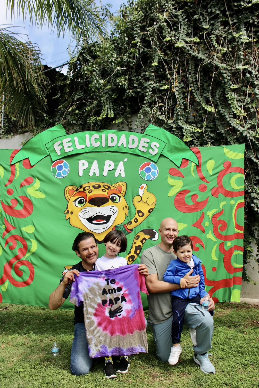 Dads with their customized t-shirts